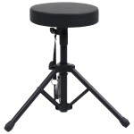 vidaXL Taburet reglabil pentru tobe, negru, rotund vidaXL Taburet reglabil pentru tobe, negru, rotund
