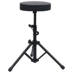 vidaXL Taburet reglabil pentru tobe, negru, rotund vidaXL Taburet reglabil pentru tobe, negru, rotund
