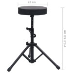 vidaXL Taburet reglabil pentru tobe, negru, rotund vidaXL Taburet reglabil pentru tobe, negru, rotund