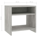 vidaXL Noptiere, 2 buc., gri beton, 40x30x40 cm, lemn prelucrat