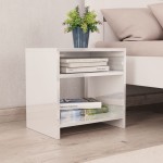 vidaXL Noptiere, 2 buc., alb extralucios, 40x30x40 cm, lemn prelucrat vidaXL Noptiere, 2 buc., alb extralucios, 40x30x40 cm, lemn prelucrat