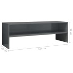 vidaXL Dulap TV, gri extralucios, 120x40x40 cm, lemn prelucrat