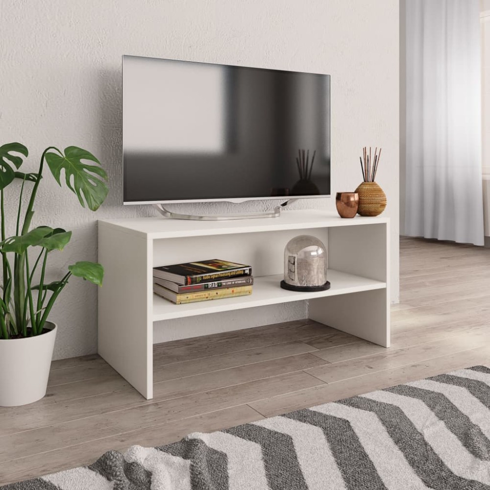 vidaXL Dulap TV, alb, 80x40x40 cm, lemn prelucrat