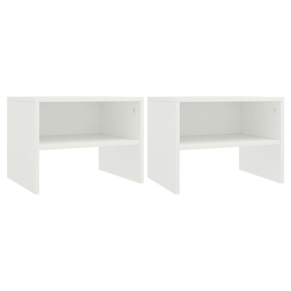 vidaXL Noptiere, 2 buc., alb, 40x30x30 cm, lemn prelucrat