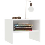 vidaXL Noptiere, 2 buc., alb, 40x30x30 cm, lemn prelucrat