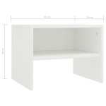 vidaXL Noptiere, 2 buc., alb, 40x30x30 cm, lemn prelucrat