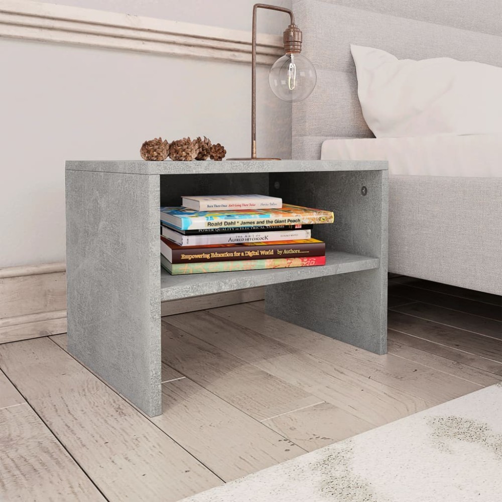 vidaXL Noptieră, gri beton, 40x30x30 cm, lemn prelucrat