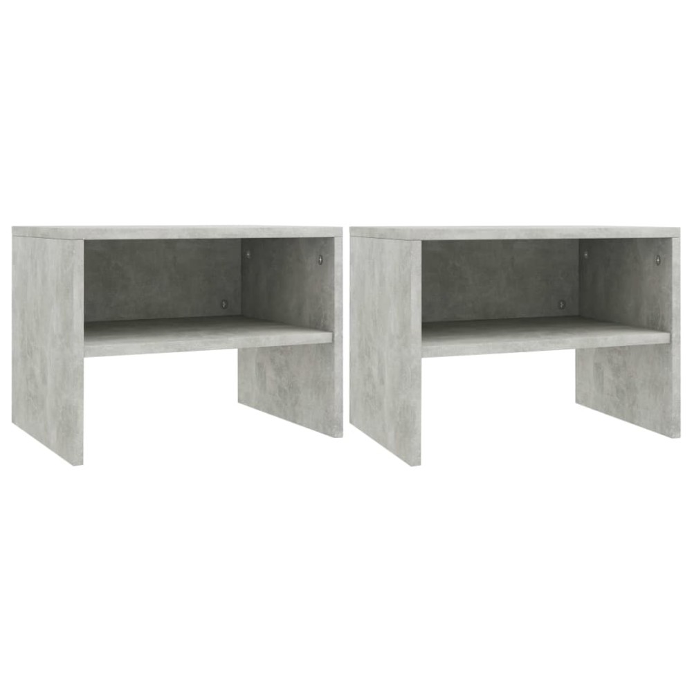 vidaXL Noptiere, 2 buc., gri beton, 40x30x30 cm, lemn prelucrat