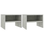 vidaXL Noptiere, 2 buc., gri beton, 40x30x30 cm, lemn prelucrat