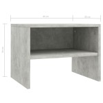 vidaXL Noptiere, 2 buc., gri beton, 40x30x30 cm, lemn prelucrat