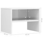 vidaXL Noptiere, 2 buc., alb extralucios, 40x30x30 cm, lemn prelucrat vidaXL Noptiere, 2 buc., alb extralucios, 40x30x30 cm, lemn prelucrat