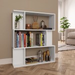 vidaXL Bibliotecă/Separator cameră, alb, 80x24x96 cm, lemn prelucrat vidaXL Bibliotecă/Separator cameră, alb, 80x24x96 cm, lemn prelucrat