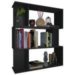 vidaXL Bibliotecă/Separator cameră, negru, 80x24x96 cm, lemn prelucrat