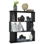 vidaXL Bibliotecă/Separator cameră, negru, 80x24x96 cm, lemn prelucrat