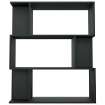 vidaXL Bibliotecă/Separator cameră, negru, 80x24x96 cm, lemn prelucrat