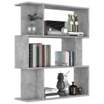 vidaXL Bibliotecă/Separator, gri beton, 80x24x96 cm, lemn prelucrat vidaXL Bibliotecă/Separator, gri beton, 80x24x96 cm, lemn prelucrat