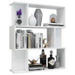 vidaXL Bibliotecă/Separator cameră, alb extralucios, 80x24x96 cm, PAL