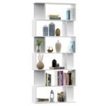 vidaXL Bibliotecă/Separator cameră, alb, 80x24x192 cm, lemn prelucrat vidaXL Bibliotecă/Separator cameră, alb, 80x24x192 cm, lemn prelucrat