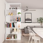 vidaXL Bibliotecă/Separator cameră, alb, 80x24x192 cm, lemn prelucrat vidaXL Bibliotecă/Separator cameră, alb, 80x24x192 cm, lemn prelucrat