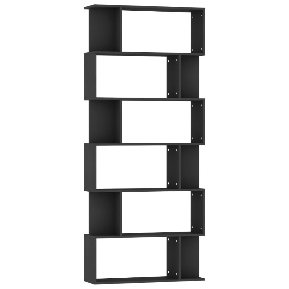 vidaXL Bibliotecă/Separator cameră negru, 80x24x192 cm, lemn prelucrat