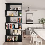 vidaXL Bibliotecă/Separator cameră negru, 80x24x192 cm, lemn prelucrat