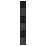 vidaXL Bibliotecă/Separator cameră negru, 80x24x192 cm, lemn prelucrat