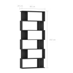 vidaXL Bibliotecă/Separator cameră negru, 80x24x192 cm, lemn prelucrat