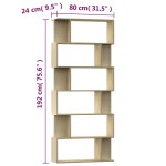 vidaXL Bibliotecă/Separator, stejar sonoma 80x24x192 cm lemn prelucrat vidaXL Bibliotecă/Separator, stejar sonoma 80x24x192 cm lemn prelucrat