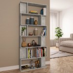 vidaXL Bibliotecă/Separator, gri beton, 80x24x192 cm, lemn prelucrat vidaXL Bibliotecă/Separator, gri beton, 80x24x192 cm, lemn prelucrat