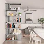 vidaXL Bibliotecă/Separator, gri beton, 80x24x192 cm, lemn prelucrat vidaXL Bibliotecă/Separator, gri beton, 80x24x192 cm, lemn prelucrat