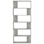 vidaXL Bibliotecă/Separator, gri beton, 80x24x192 cm, lemn prelucrat vidaXL Bibliotecă/Separator, gri beton, 80x24x192 cm, lemn prelucrat