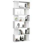 vidaXL Bibliotecă/Separator cameră, alb extralucios, 80x24x192 cm, PAL