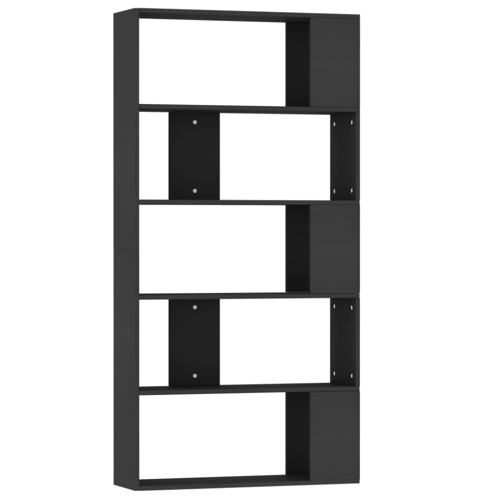 vidaXL Bibliotecă/Separator cameră negru, 80x24x159 cm, lemn prelucrat