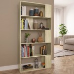 vidaXL Bibliotecă/Separator, stejar sonoma 80x24x159 cm lemn prelucrat vidaXL Bibliotecă/Separator, stejar sonoma 80x24x159 cm lemn prelucrat