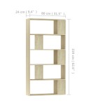 vidaXL Bibliotecă/Separator, stejar sonoma 80x24x159 cm lemn prelucrat vidaXL Bibliotecă/Separator, stejar sonoma 80x24x159 cm lemn prelucrat