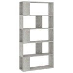 vidaXL Bibliotecă/Separator, gri beton, 80x24x159 cm, lemn prelucrat vidaXL Bibliotecă/Separator, gri beton, 80x24x159 cm, lemn prelucrat