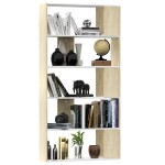 vidaXL Bibliotecă/Separator cameră alb&stejar sonoma 80x24x159 cm PAL
