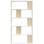 vidaXL Bibliotecă/Separator cameră alb&stejar sonoma 80x24x159 cm PAL