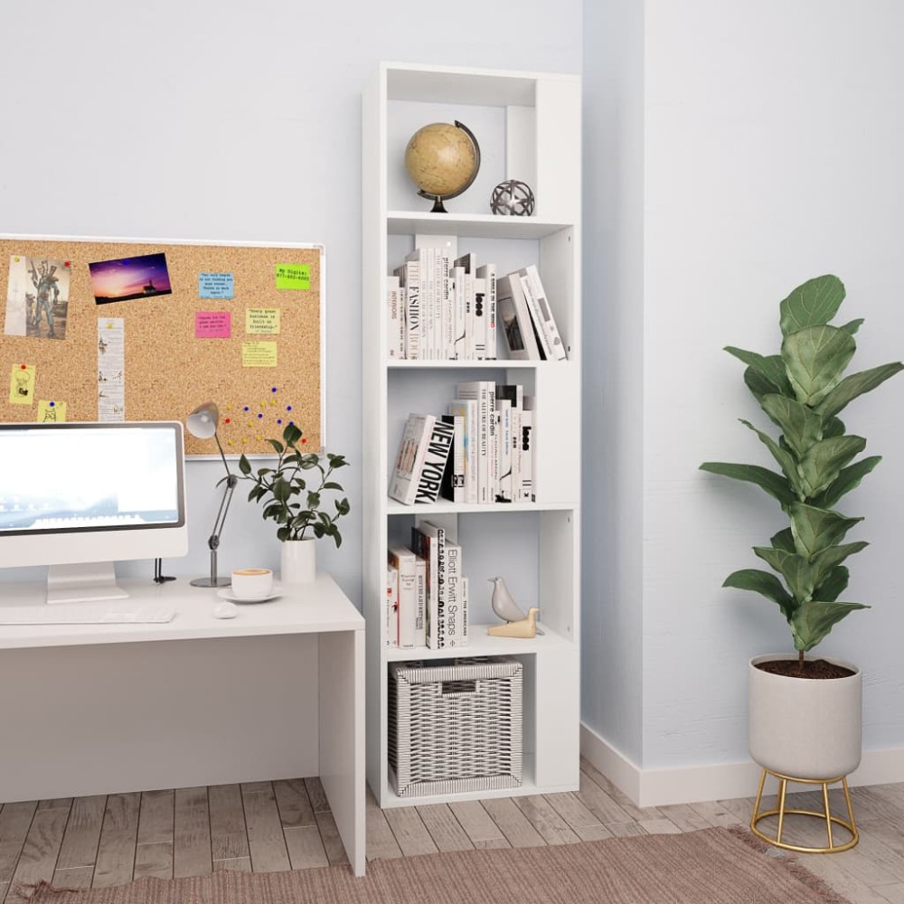 vidaXL Bibliotecă/Separator cameră, alb, 45x24x159 cm, lemn prelucrat
