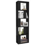 vidaXL Bibliotecă/Separator cameră negru, 45x24x159 cm, lemn prelucrat