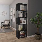 vidaXL Bibliotecă/Separator cameră negru, 45x24x159 cm, lemn prelucrat