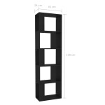 vidaXL Bibliotecă/Separator cameră negru, 45x24x159 cm, lemn prelucrat