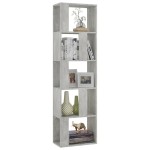 vidaXL Bibliotecă/Separator, gri beton, 45x24x159 cm, lemn prelucrat vidaXL Bibliotecă/Separator, gri beton, 45x24x159 cm, lemn prelucrat