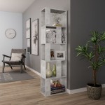 vidaXL Bibliotecă/Separator, gri beton, 45x24x159 cm, lemn prelucrat vidaXL Bibliotecă/Separator, gri beton, 45x24x159 cm, lemn prelucrat
