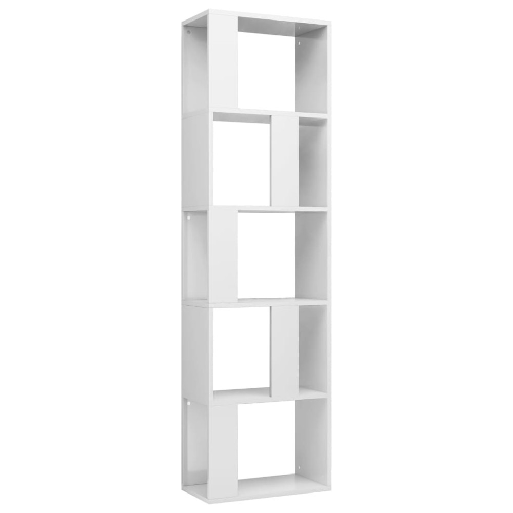 vidaXL Bibliotecă/Separator alb extralucios 45x24x159cm lemn prelucrat