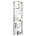 vidaXL Bibliotecă/Separator alb extralucios 45x24x159cm lemn prelucrat