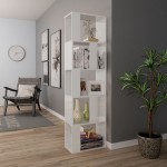 vidaXL Bibliotecă/Separator alb extralucios 45x24x159cm lemn prelucrat