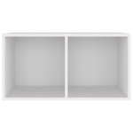 vidaXL Cutie de depozitare viniluri, alb, 71x34x36 cm, lemn compozit