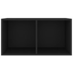 vidaXL Cutie de depozitare viniluri, negru, 71x34x36 cm, lemn compozit