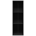 vidaXL Bibliotecă/Comodă TV, negru, 36 x 30 x 114 cm, PAL